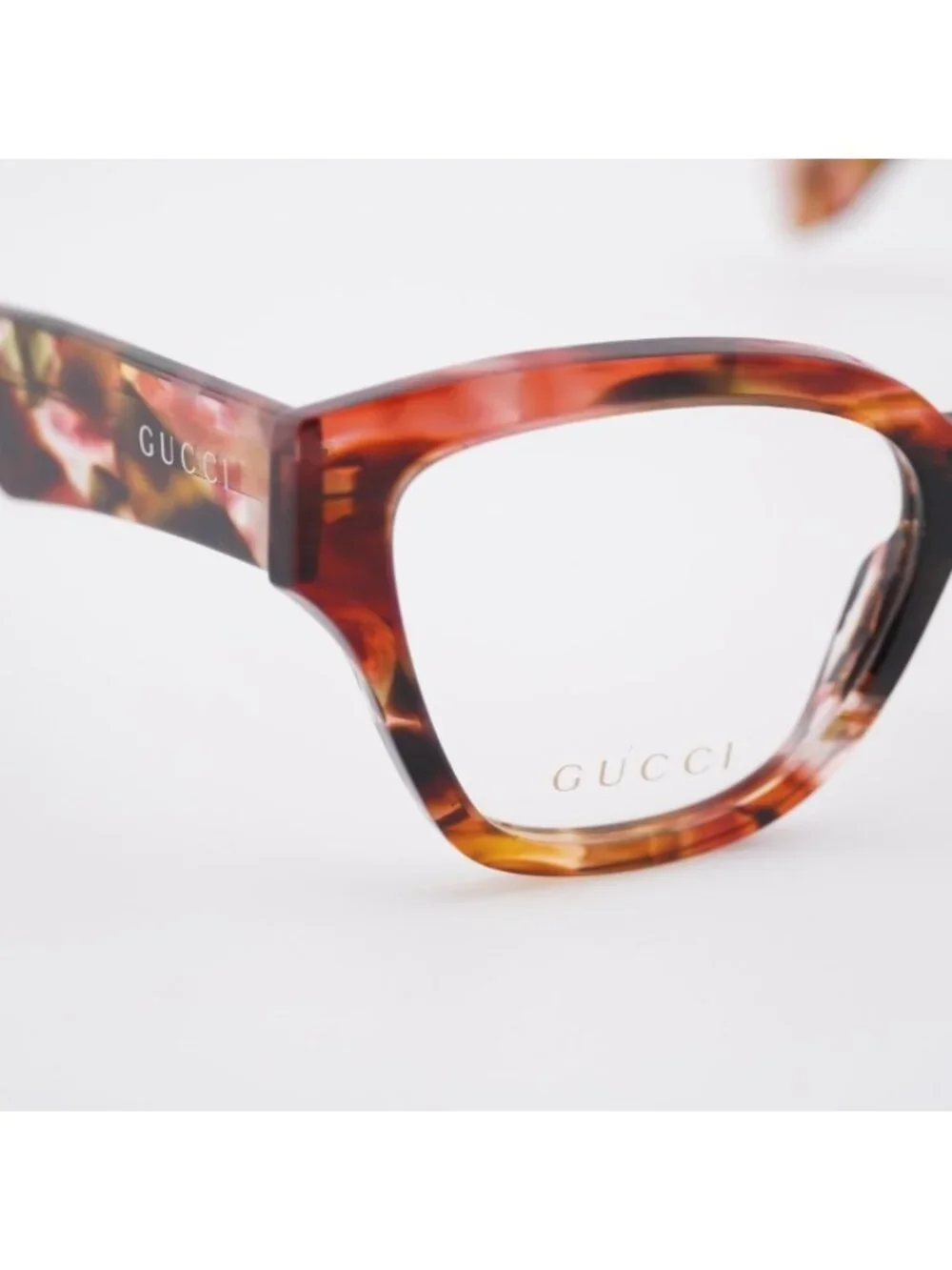 Gucci GG2008O 002 Eyeglasses Red Havana 54mm Cat Eye Frame